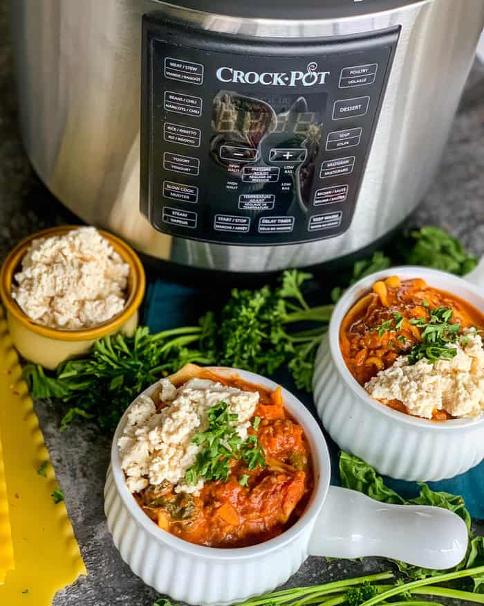 Crockpot Lasagna Soup Vegan