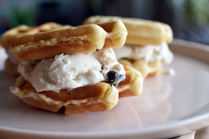 vegan waffle ice cream sandwich