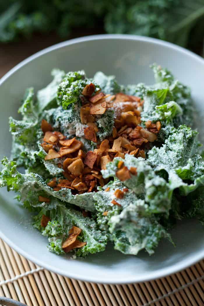 Caesar Kale Salad VEGAN - The Edgy Veg