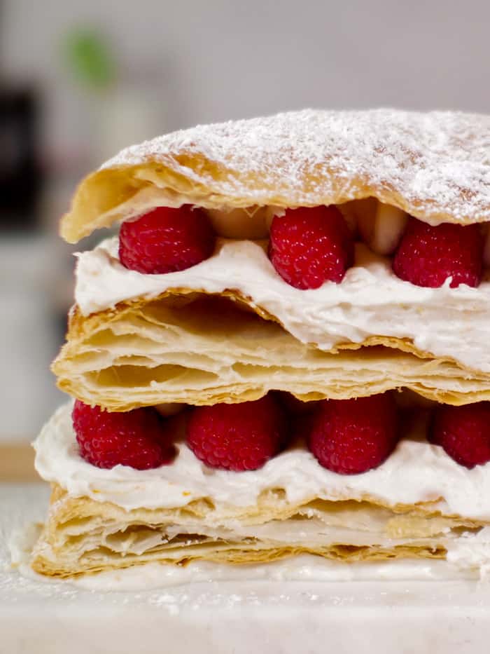 Easy Mille-Feuille with white chocolate cream and berries - Simply Delicious