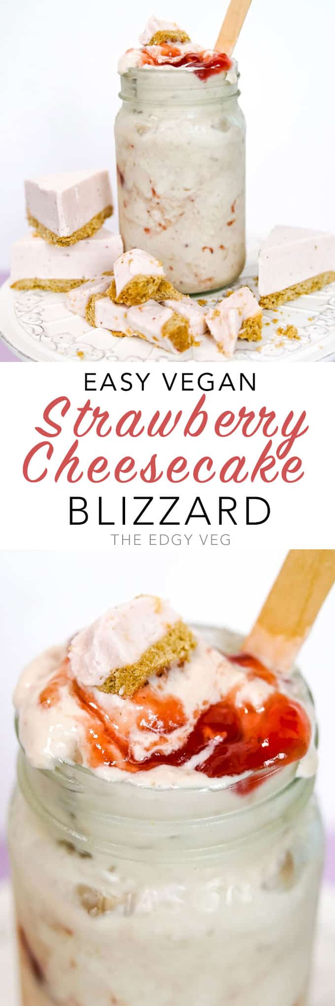 vegan Dairy Queen Blizzard strawberry cheesecake