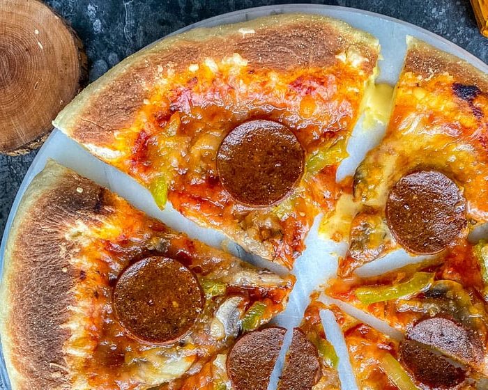 Vegan Pepperoni Pizza | Recipe for Homemade Stuffed Crust Pizza
