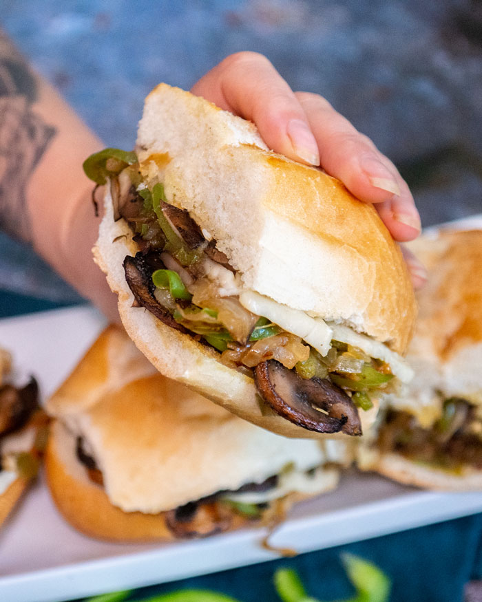 Vegan Philly Cheesesteak Sandwich - The Edgy Veg