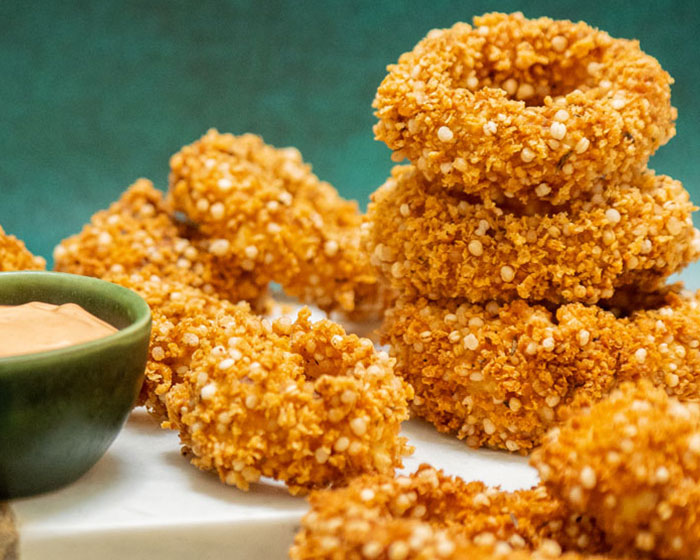 Vegan Quinoa Onion Rings