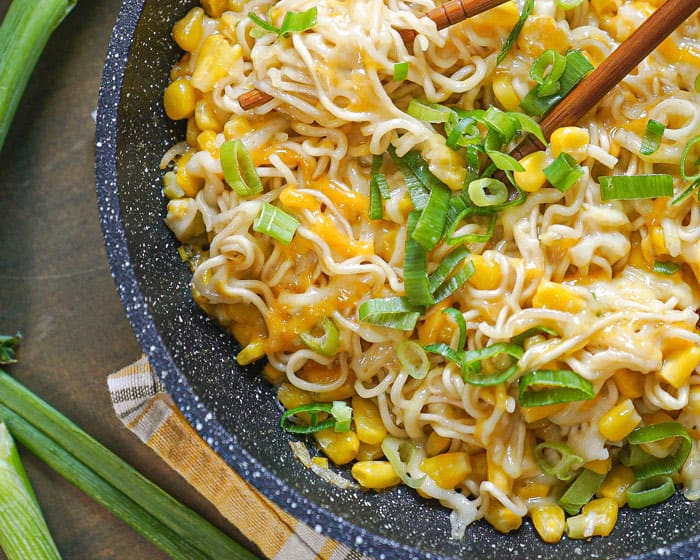 Instant Cheesy Cheese Ramen Noodles Recipe + Video